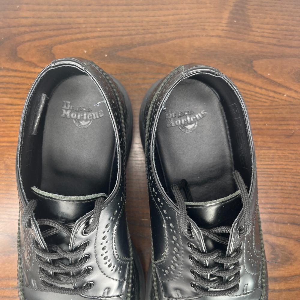 Dr Martens Oxford 3989 Shoes Men 6 Black Leather Smooth Wingtip Brogue Derby W7 - Picture 16 of 16